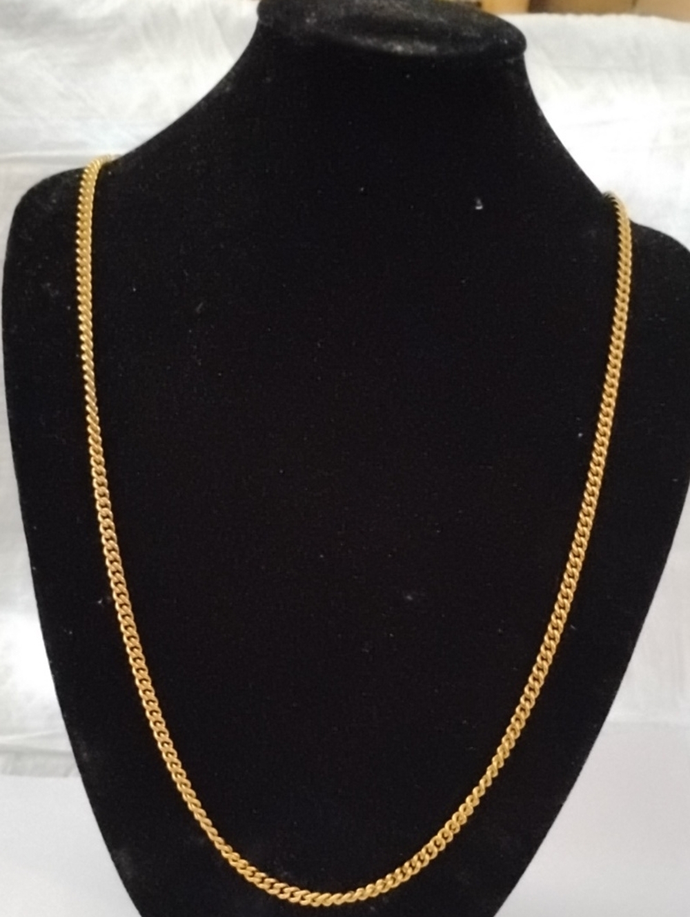Classic Stainless-Steel Gold-Tone Curb Chain Necklace 23-1/2"